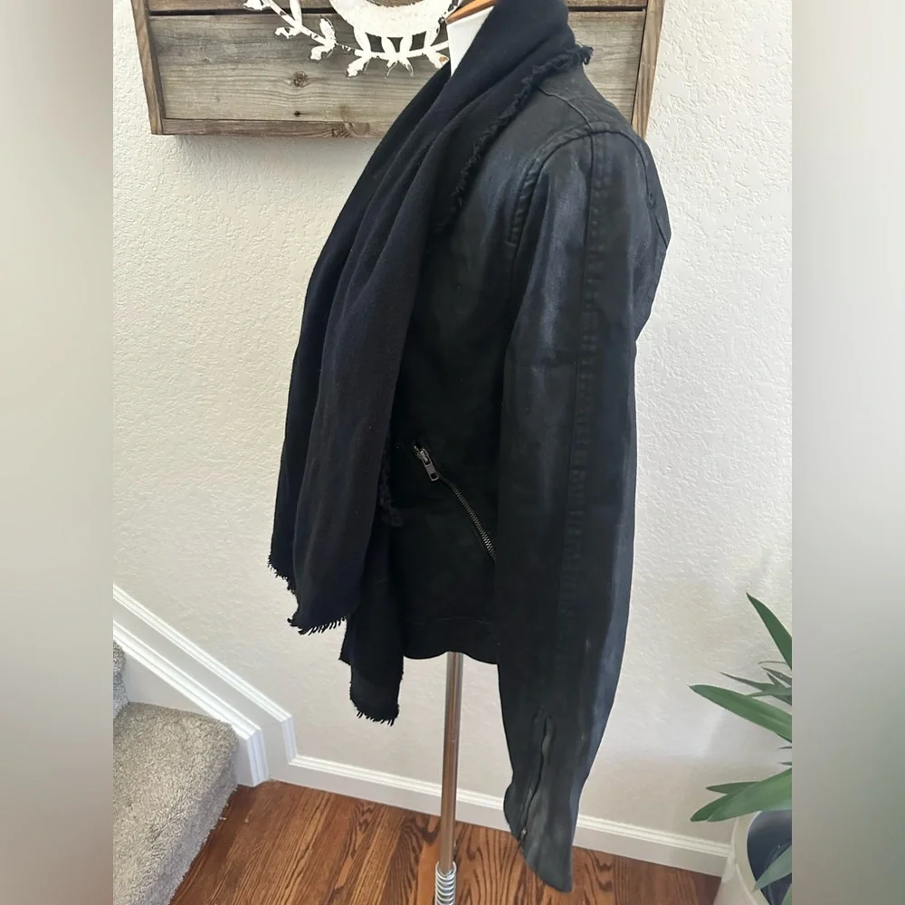 Free People Drape‎ Front Coated Jacket Black ladies size 12 - Picture 3 of 13